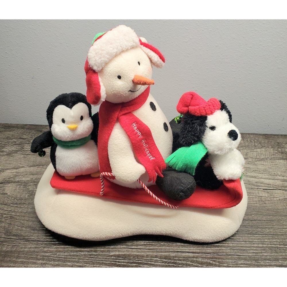 Hallmark‎ Jingle Pals Snow What Fun Sledders Animated Musical Plush 2007 Works!